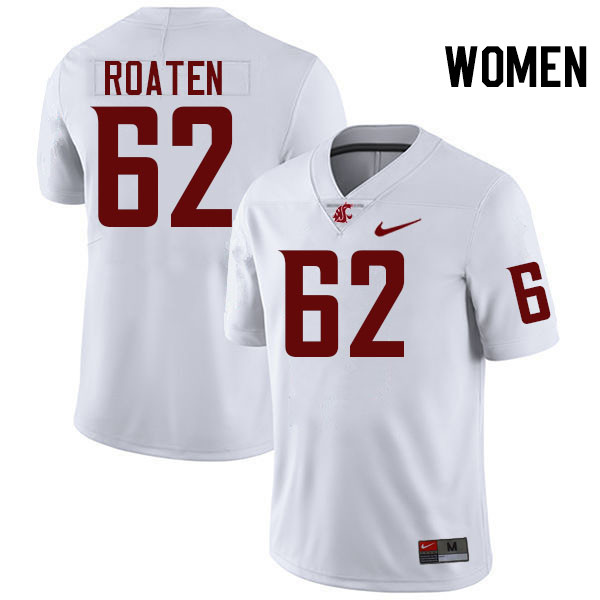 Women #62 Luke Roaten Washington State Cougars College Football Jerseys Stitched-White